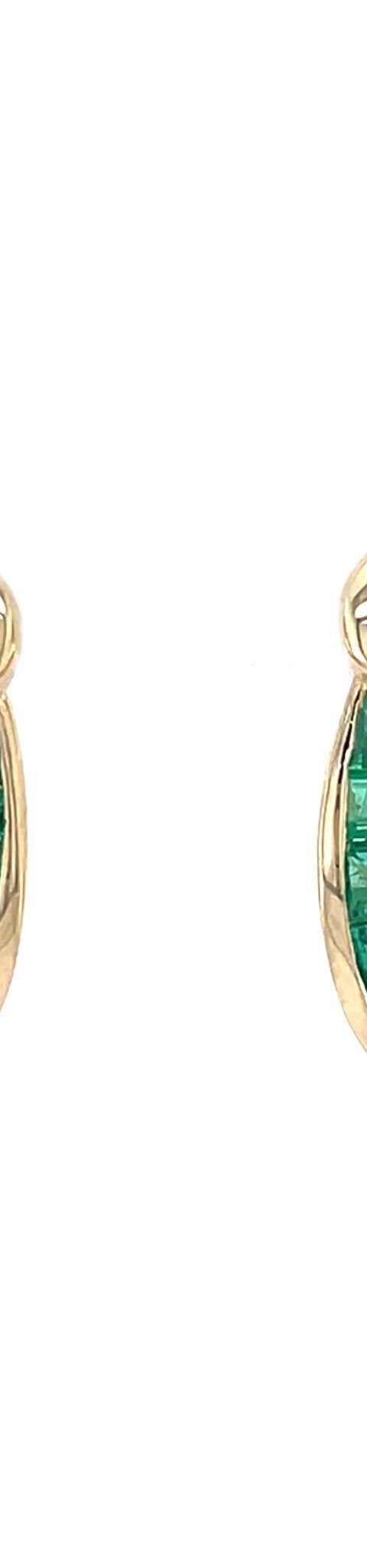 Vintage 14K Gold Stud Earrings with Sapphire, Emerald and Diamond